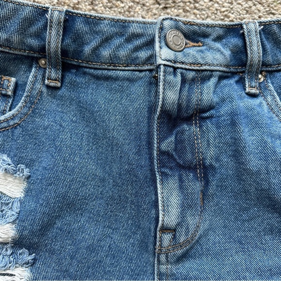 Pacsun High Rise Festival Distressed Denim Jean Shorts Medium Wash Women Size 27 - Picture 4 of 14